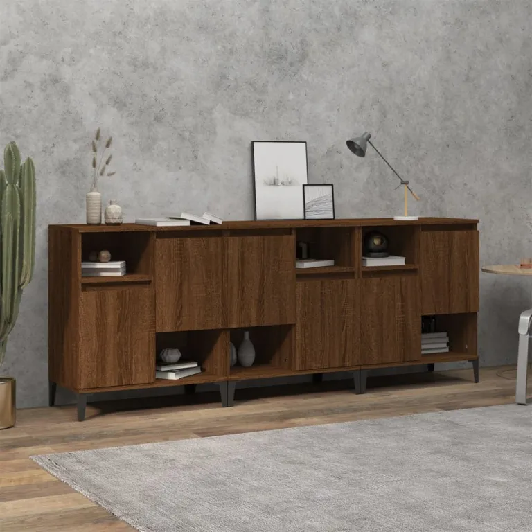 Sideboards 3 Stk. Braun Eichen-Optik 60x35x70 cm Holzwerkstoff