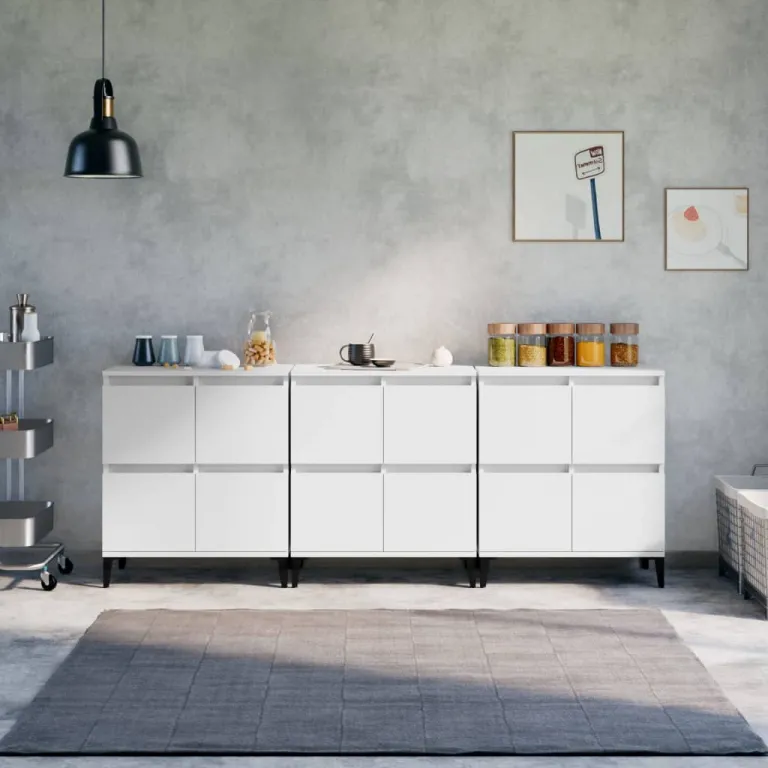 Kommode Sideboards 3 Stk. Wei 60x35x70 cm Holzwerkstoff