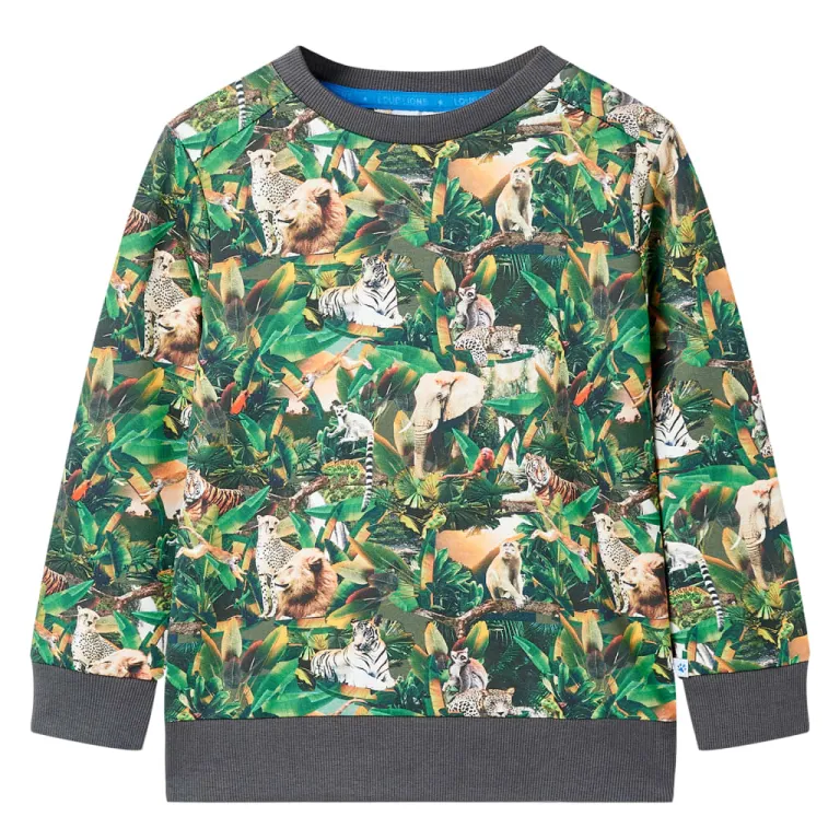 Kinder-Sweatshirt Dschungel-Motiv 140