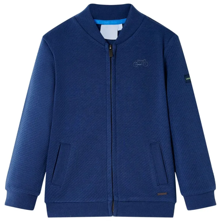 Kinder-Sweatshirt mit Reiverschluss Marineblau 128