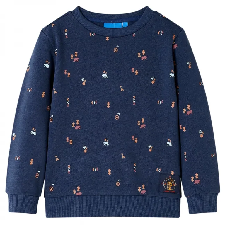 Kinder-Sweatshirt Marineblau Melange 128