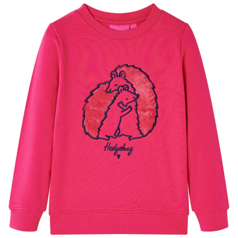 Kinder-Sweatshirt mit Umarmenden Igeln Knallrosa 116