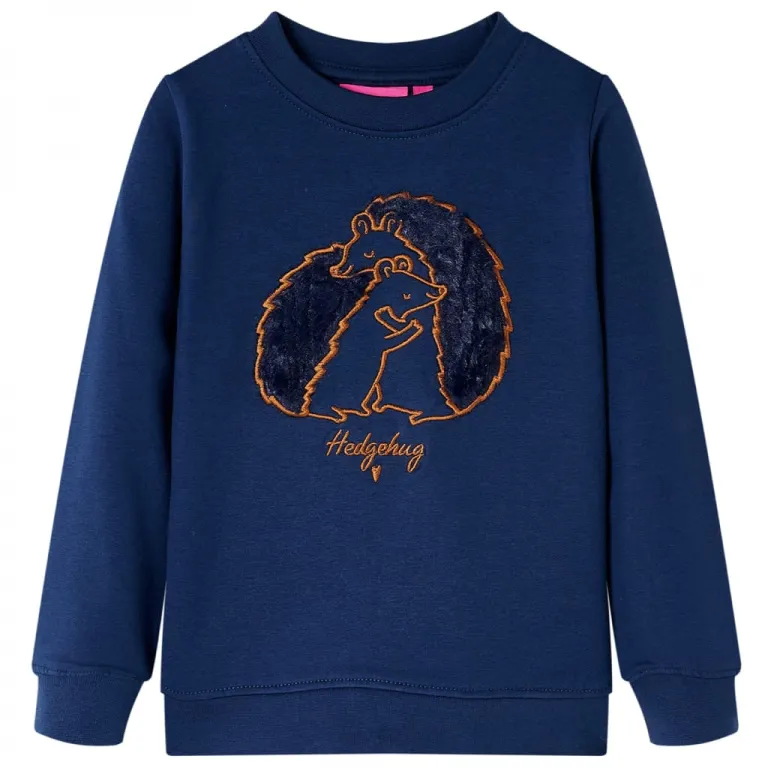 Kinder-Sweatshirt mit Umarmenden Igeln Marineblau 116