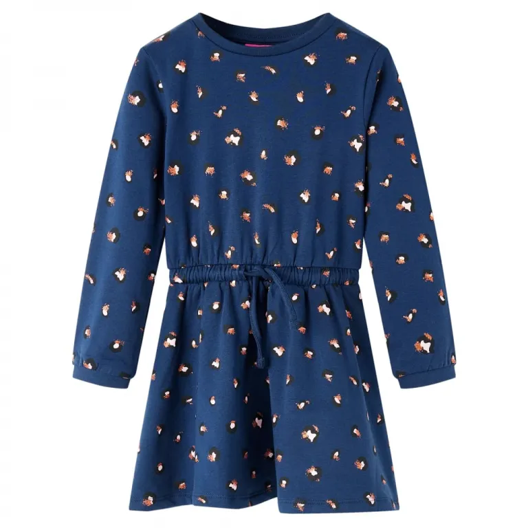 Kinderkleid mit Langen rmeln Marineblau 92