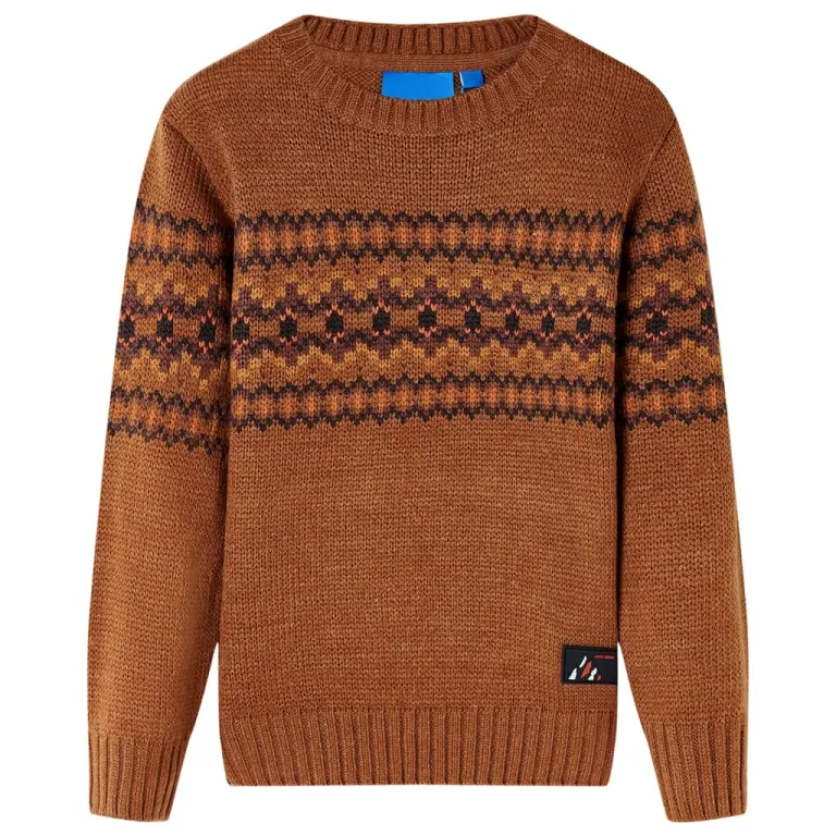 Kinderpullover Gestrickt Cognac 92