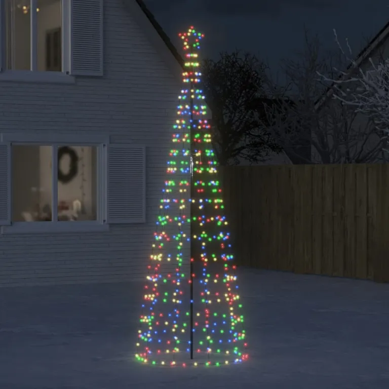 LED-Weihnachtsbaum mit Erdspieen 570 LEDs Mehrfarbig 300 cm Auenbereich
