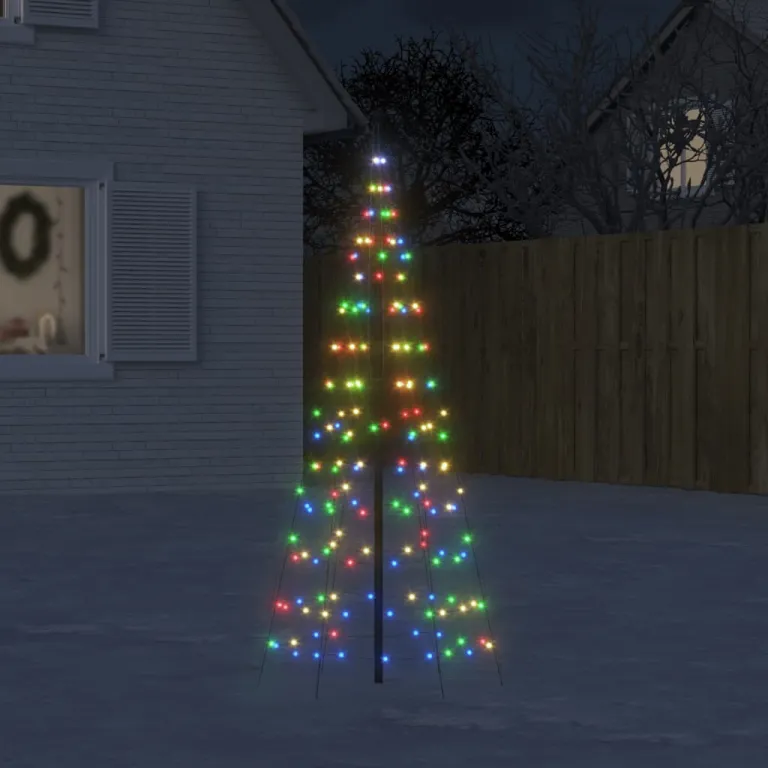 LED-Weihnachtsbaum fr Fahnenmast 200 LEDs Mehrfarbig 180 cm Auenbereich