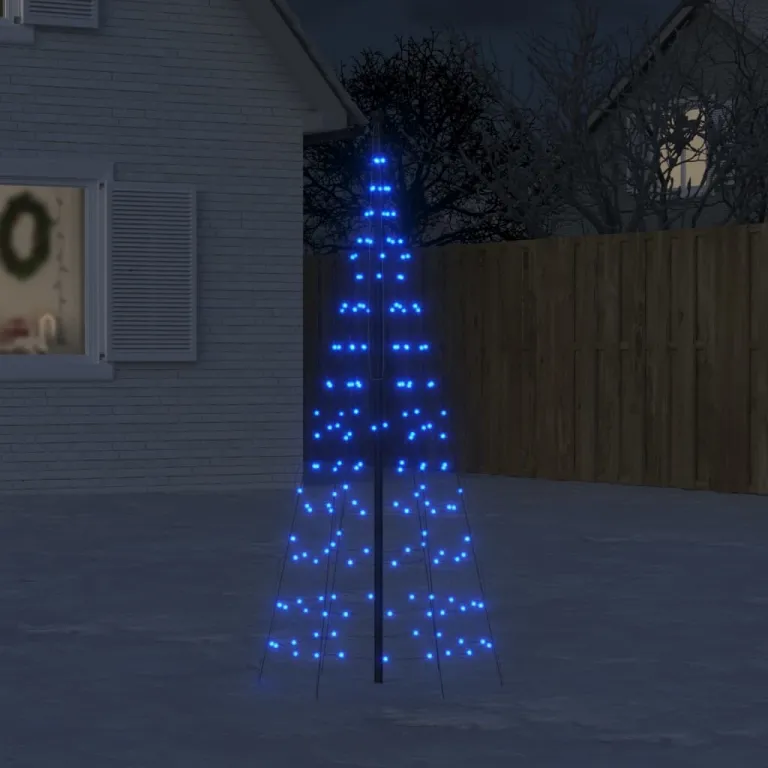 LED-Weihnachtsbaum fr Fahnenmast 200 LEDs Blau 180 cm Auenbereich