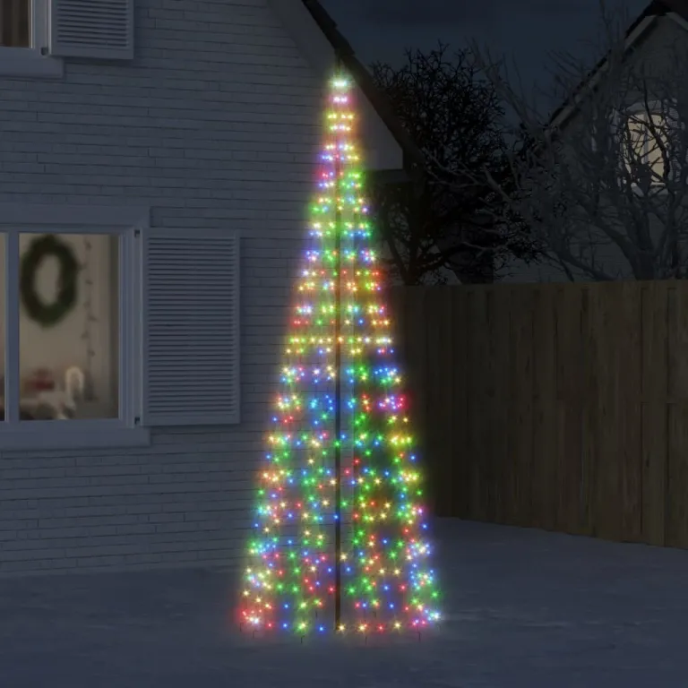 LED-Weihnachtsbaum fr Fahnenmast 550 LEDs Mehrfarbig 300 cm Auenbereich