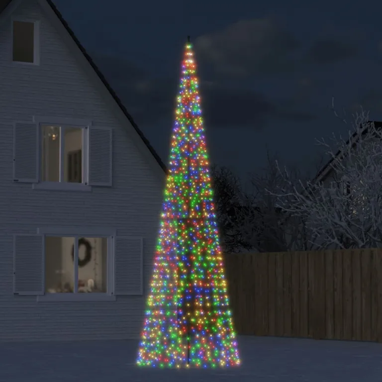 LED-Weihnachtsbaum fr Fahnenmast 1534 LEDs Mehrfarbig 500 cm Auenbereich