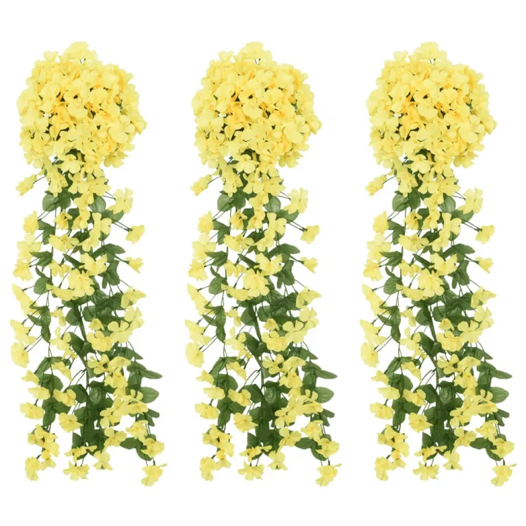 Knstliche Blumengirlanden 3 Stk. Gelb 85 cm
