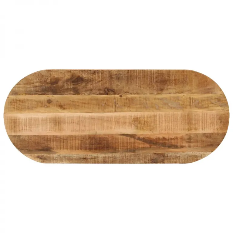 Tischplatte 90x40x3,8 cm Oval Raues Massives Mangoholz