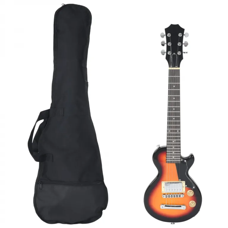 E-Gitarre fr Kinder mit Tasche Braun und Schwarz 3/4 30