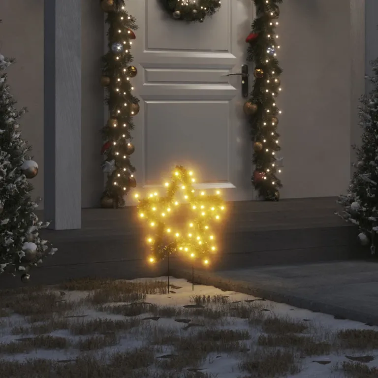 Weihnachtssterne mit Erdspieen 3 Stk. 50 LEDs 29 cm Auenbereich