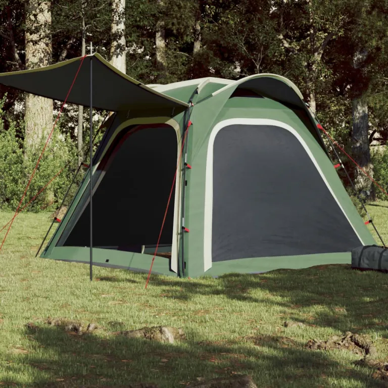 Zelt Campingzelt Familienzelt Freizeitzelt 4 Personen Grn 240x221x160 cm 185T T
