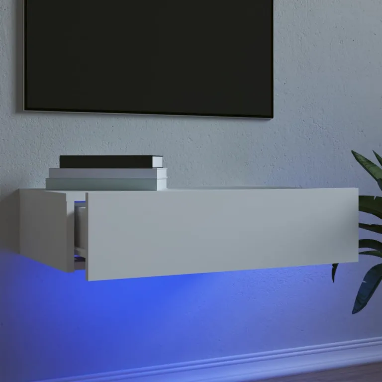 TV-Lowboard TV-Schrank mit LED-Leuchten Wei 60x35x15,5 cm