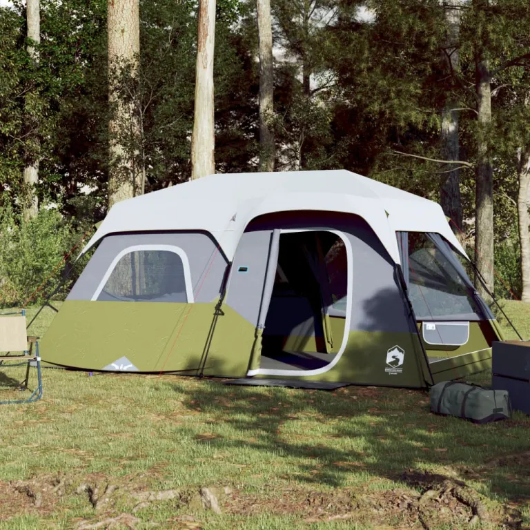 Campingzelt mit LED Hellgrn 441x288x217 cm
