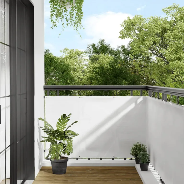 Balkon-Sichtschutz Wei 90x800 cm 100 % Polyester-Oxford