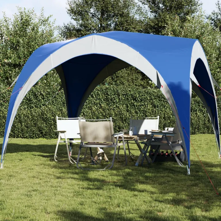 Pavillon Partyzelt Camping Vorzelt Blau Wasserdicht