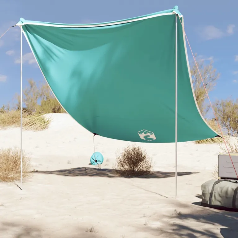 Strand-Schattenzelt mit Sandscken Grn 214x236 cm
