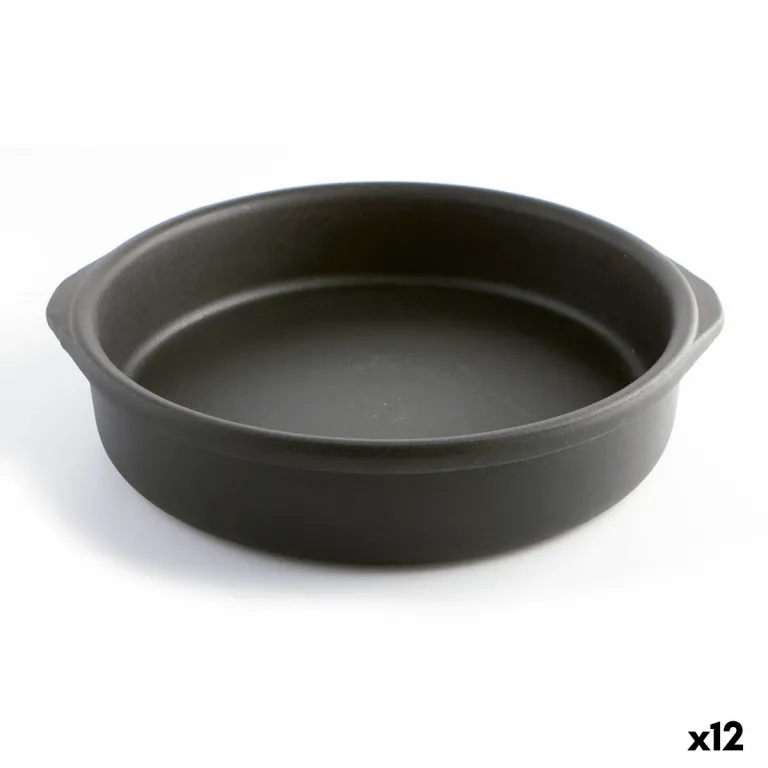 Quid Auflaufform Kochtopf Schwarz aus Keramik 22 cm 12 Stck