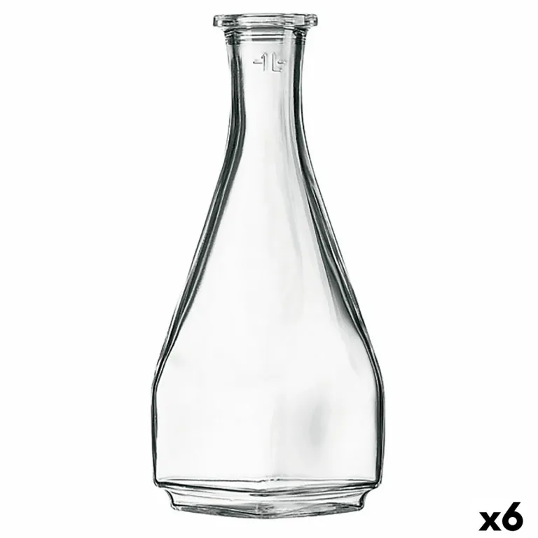 Arcoroc Karaffe Flasche karriert Durchsichtig Glas 1 L 6 Stck
