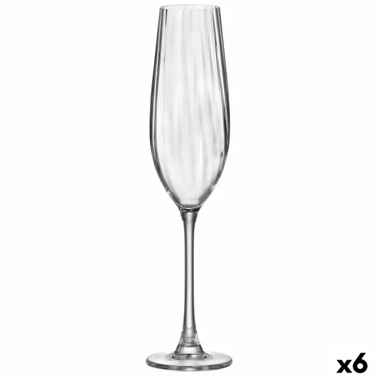 Bohemia crystal Champagnerglas Bohemia Crystal Optic Durchsichtig Glas 260 ml 6 Stck