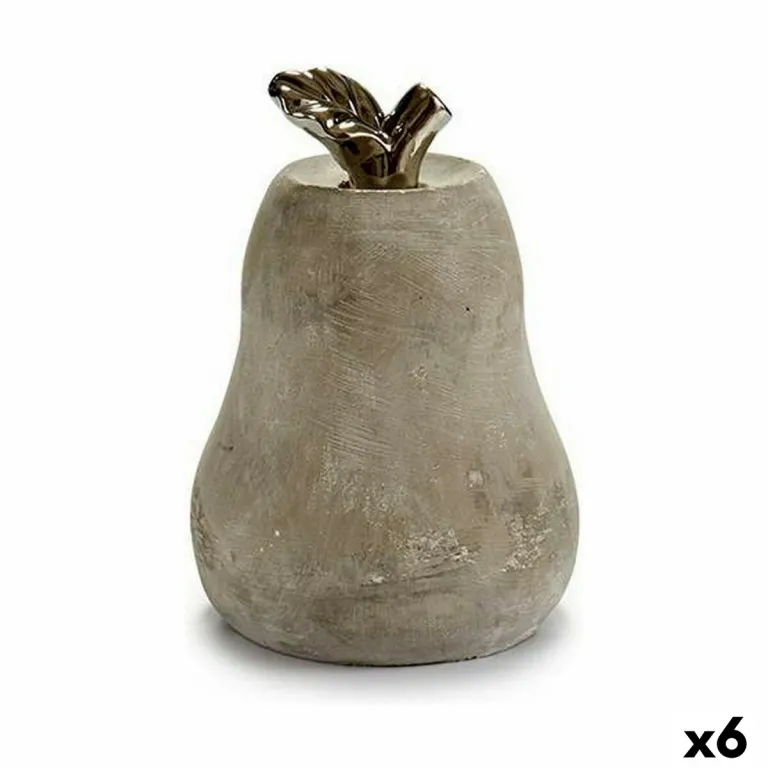 Deko-Figur Grau Zement Birne 15 x 20,5 x 15 cm 6 Stck