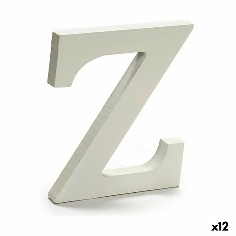 Buchstabe Z Holz Wei 1,8 x 21 x 17 cm 12 Stck