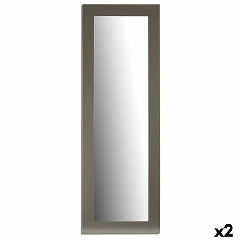 Wandspiegel Silberfarben Holz Glas 52,5 x 155 x 1,5 cm 2 Stck
