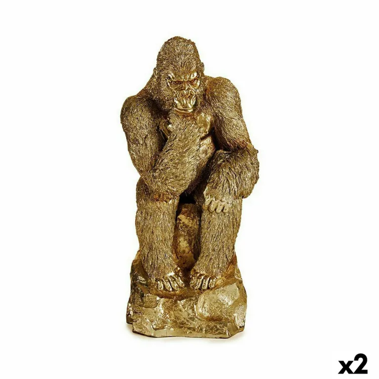 Deko-Figur Gorilla Gold 20,5 x 47 x 23,5 cm 2 Stck