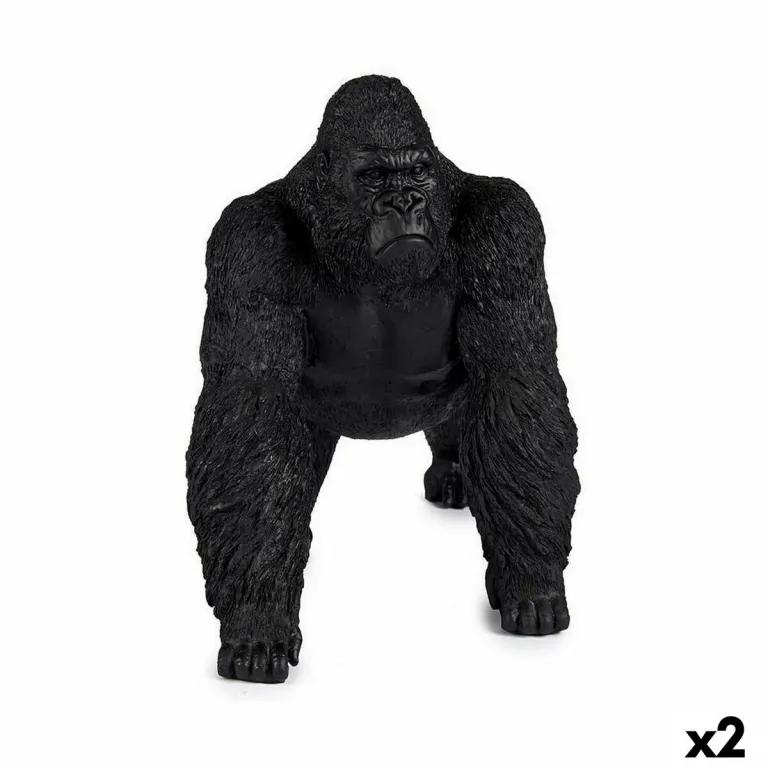 Deko-Figur Gorilla Schwarz 20 x 27 x 34 cm 2 Stck