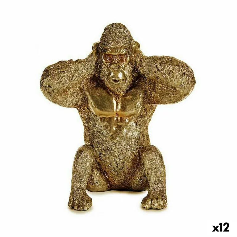 Deko-Figur Gorilla Gold 10 x 18 x 17 cm 12 Stck