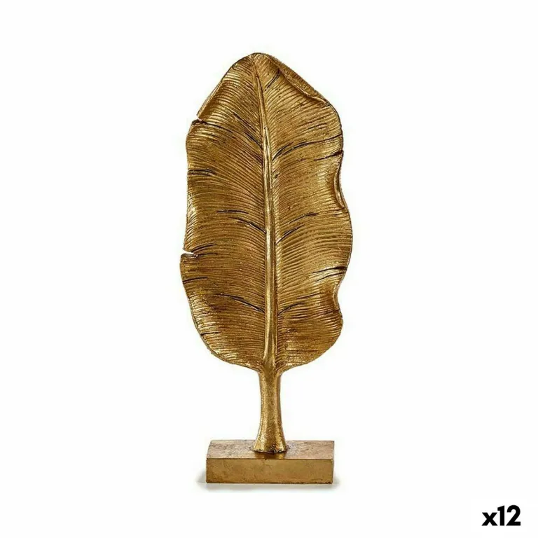 Deko-Figur Pflanzenblatt Gold 6,5 x 33,3 x 10 cm 12 Stck