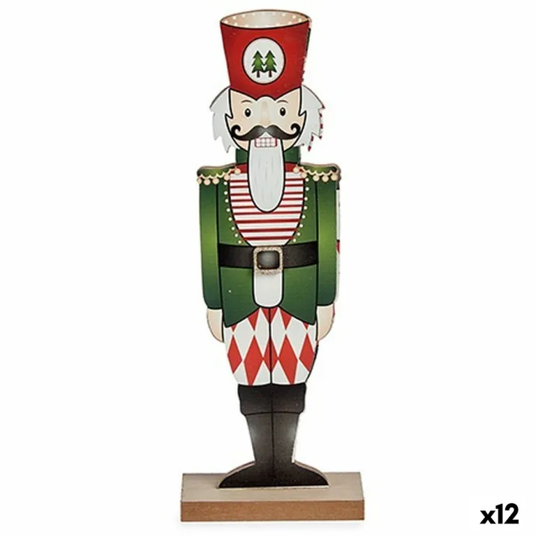 Deko-Figur Nussknacker Wei Rot grn Holz 6 x 30,5 x 11 cm 12 Stck