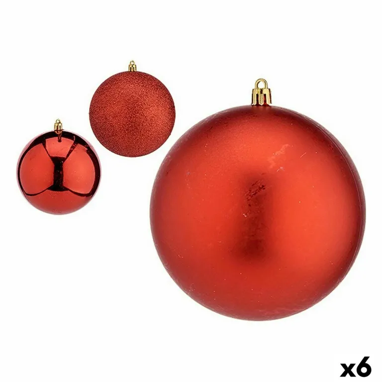 Weihnachtskugeln-Set Rot Kunststoff 12 x 13 x 12 cm 6 Stck
