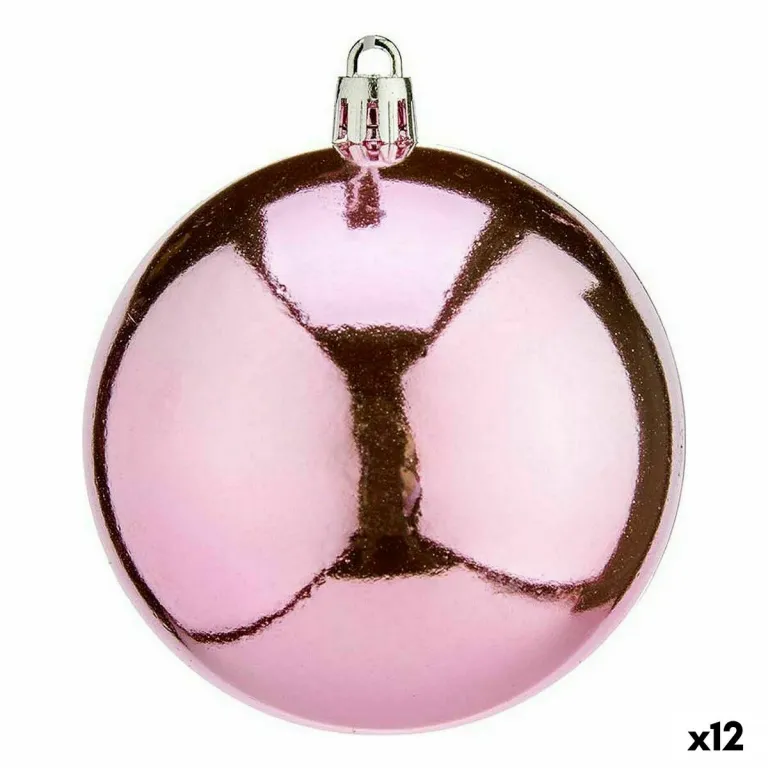 Weihnachtskugeln-Set Rosa Kunststoff 8 x 9 x 8 cm 12 Stck