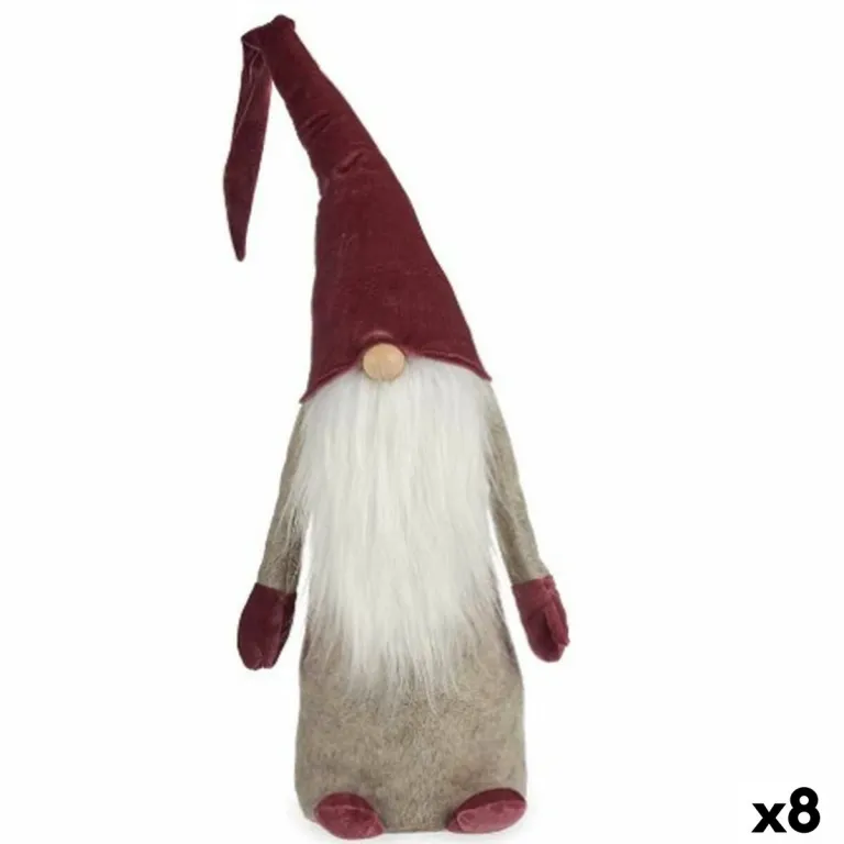 Deko-Figur Zwerg Wei Grau Rosa Polyester Holz Sand 20 x 100 x 25 cm 8 Stck