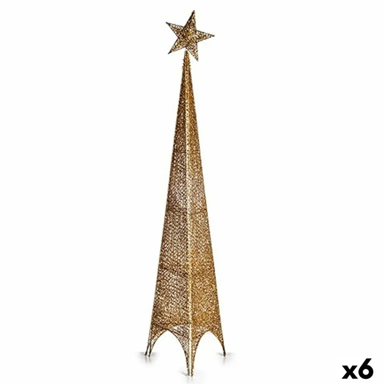 Weihnachtsbaum Turm Stern Gold Metall Kunststoff 28 x 127 x 28 cm 6 Stck