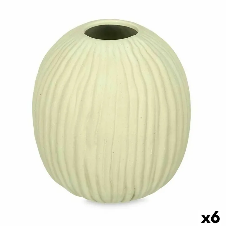 Vase grn Dolomite 15 x 18 x 15 cm 6 Stck Bereich Streifen