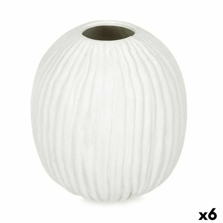 Vase Wei Dolomite 15 x 18 x 15 cm 6 Stck Bereich Streifen