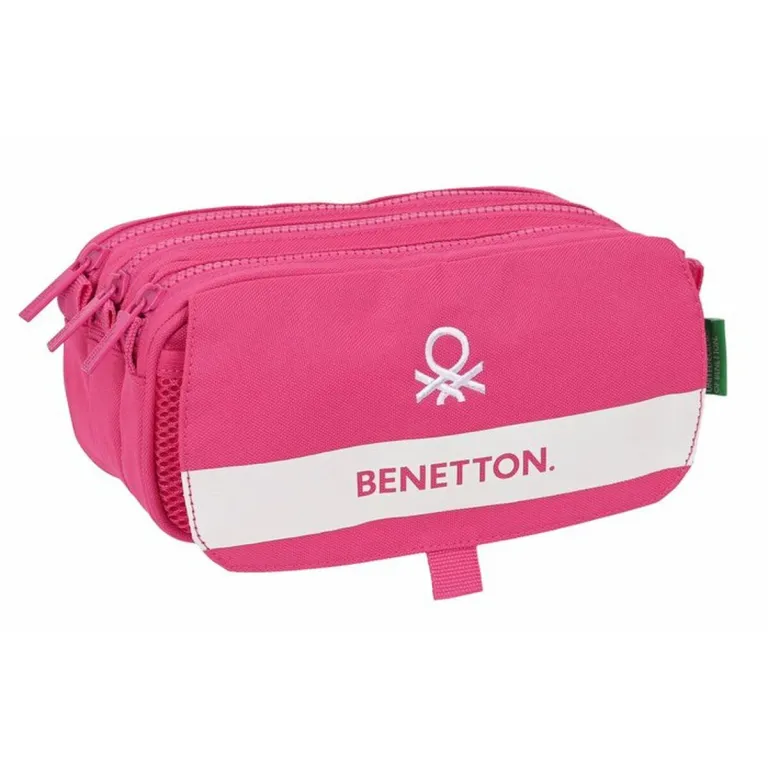 Benetton Dreifaches Mehrzweck-Etui Raspberry 21,5 x 10 x 8 cm Pink