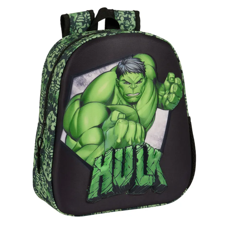 Hulk Kinderrucksack 3D Schwarz grn 27 x 33 x 10 cm