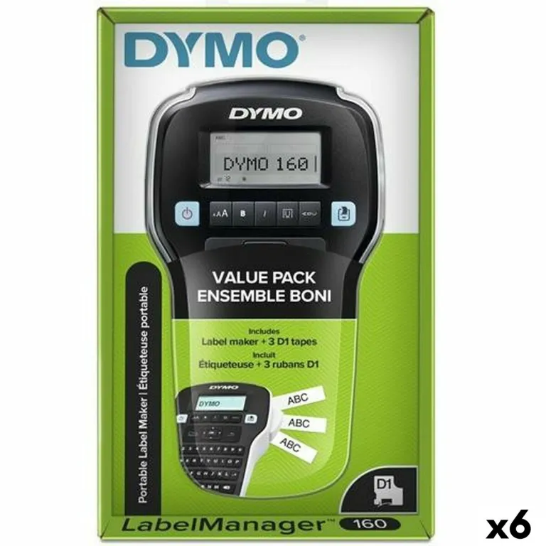 Dymo Elektrisches Etikettengert LM160 Schwarz 1,2 mm 6 Stck