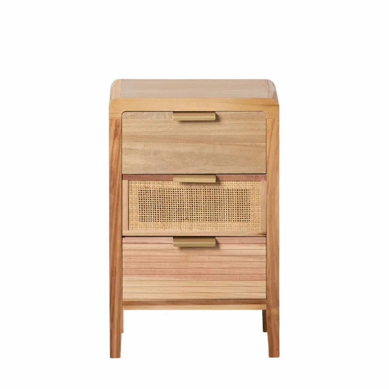 Nachttisch HONEY natrlich Paulonia-Holz Holz MDF 40 x 30 x 62,5 cm