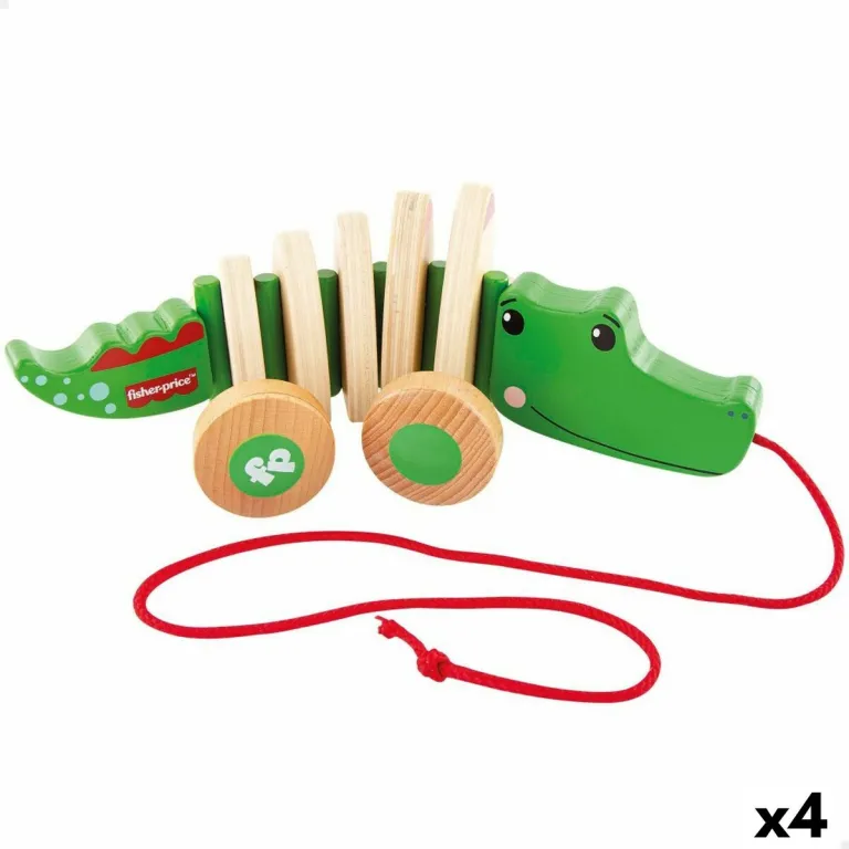 Fisher price Baby-Spielzeug Fisher Price Krokodil 28,5 x 10,5 x 12 cm Holz 4 Stck
