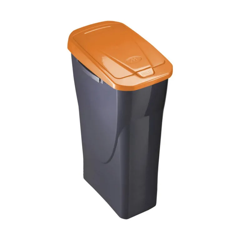Abfalleimer Mlleimer Papierkorb Schwarz/Orange Polypropylen 15 L