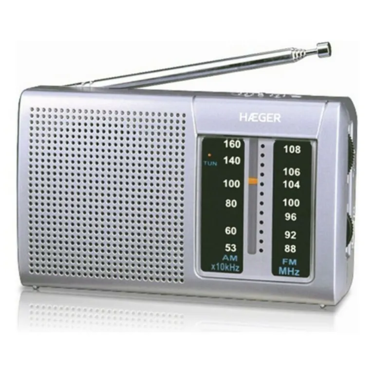 Aeg Haeger AM/FM-Radio PR-BIB.001A Grau Transistorradio Batteriebetrieben Mobil