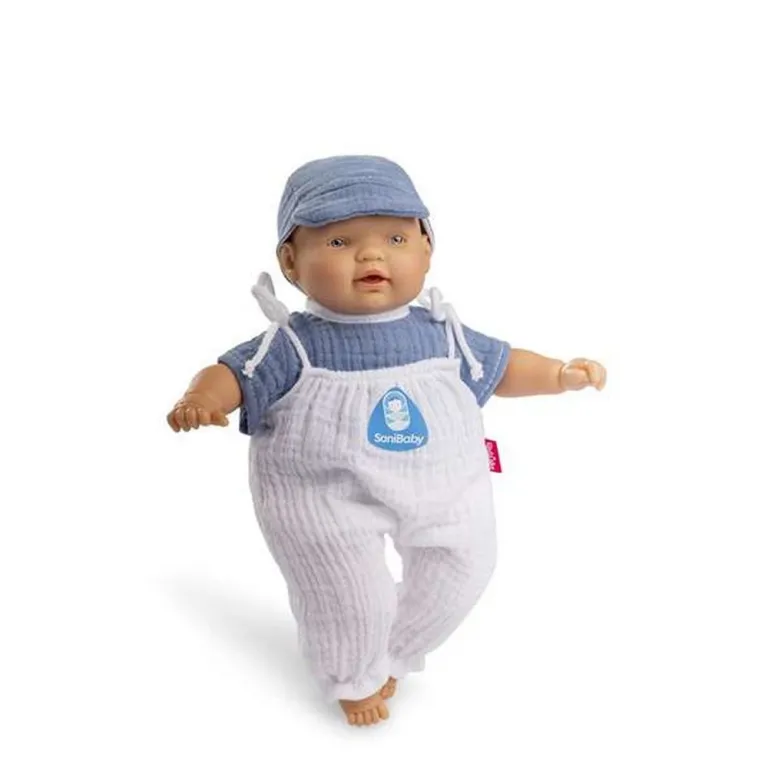 Berjuan Puppe Spielpuppe Babypuppe Baby-Puppe Sanibaby Blau 28 cm