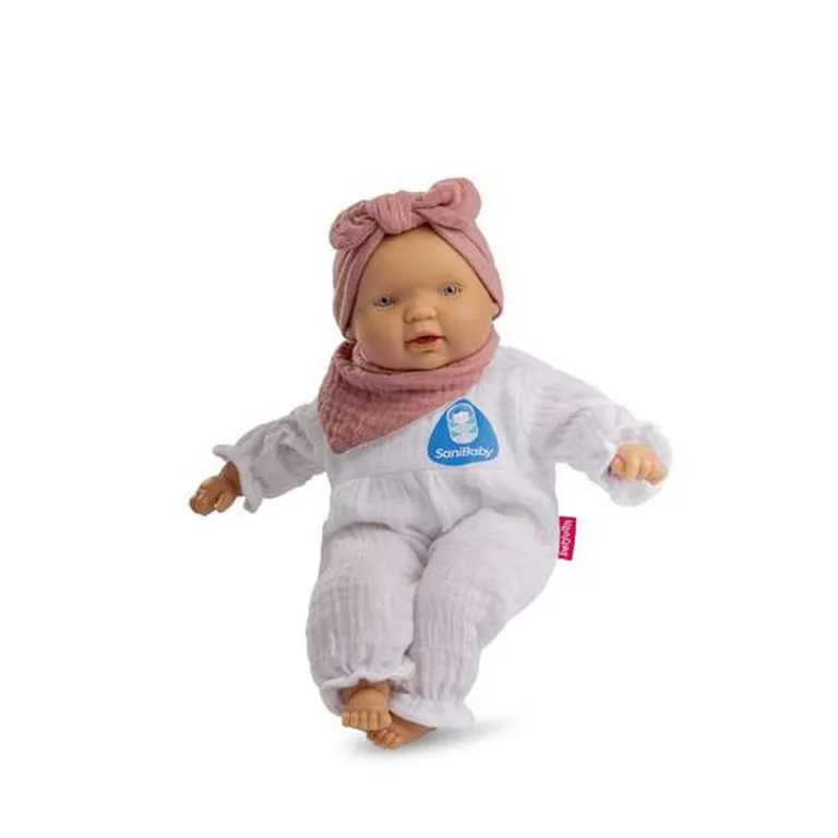 Berjuan Puppe Babypuppe Spielpuppe Baby-Puppe Puppe Sanibaby Rosa 28 cm